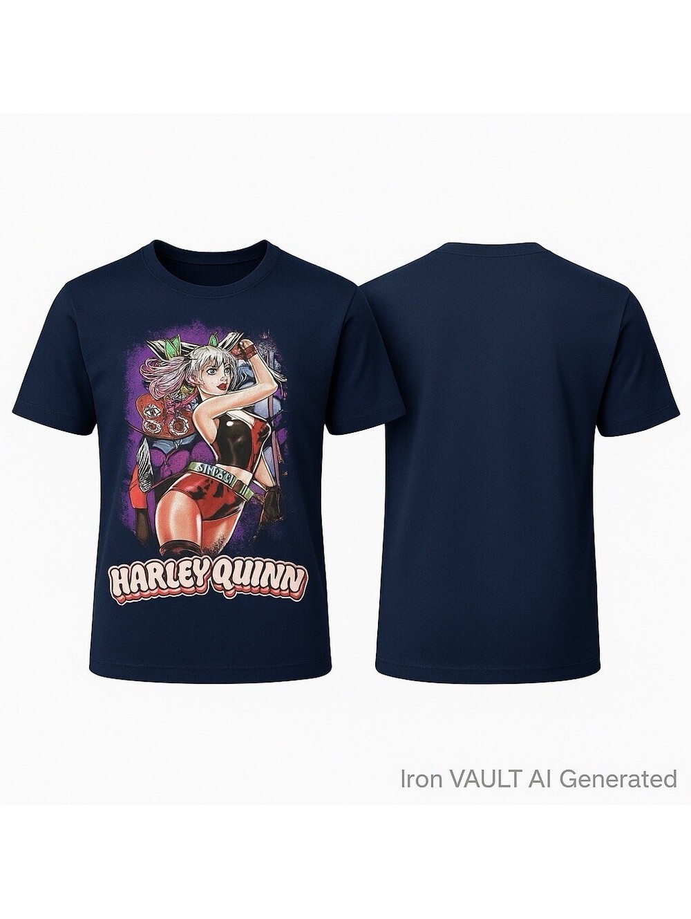 Harley Quinn DC Comics T-Shirt Graphic Black Fruit of the Loom Small 100% Cotton